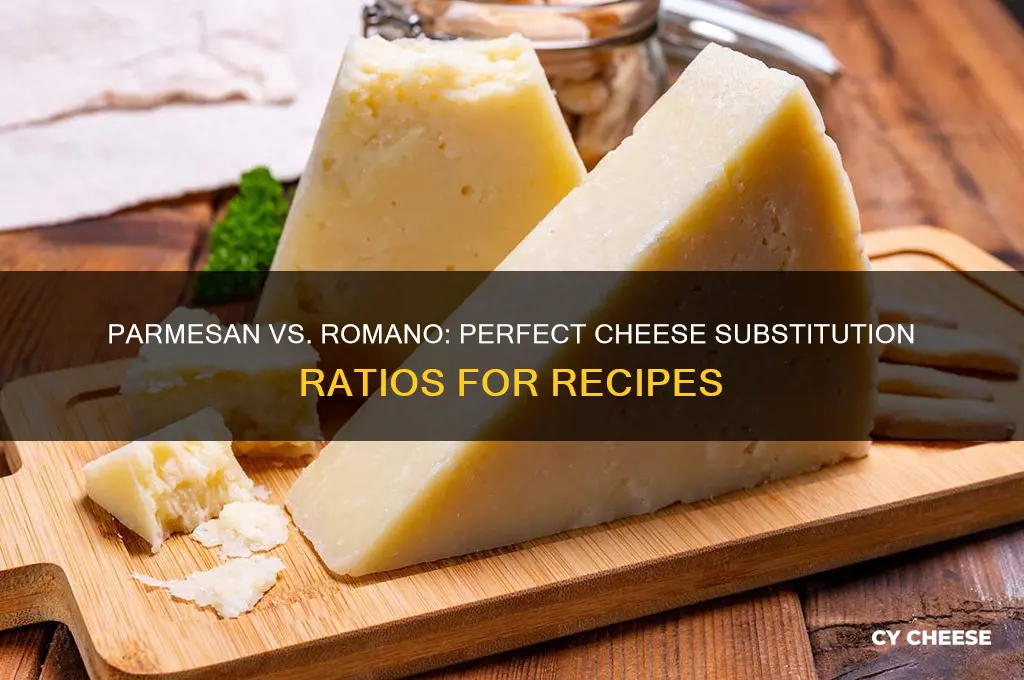 how much parmesan to sub for romano cheese