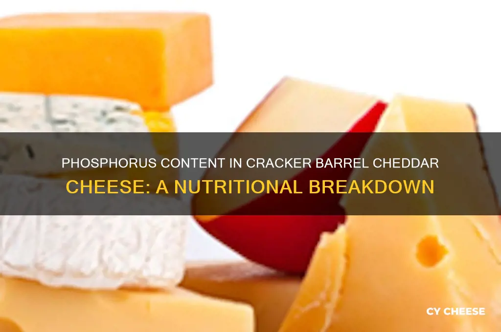 how much phosforus in crackerbarrel chedder cheese