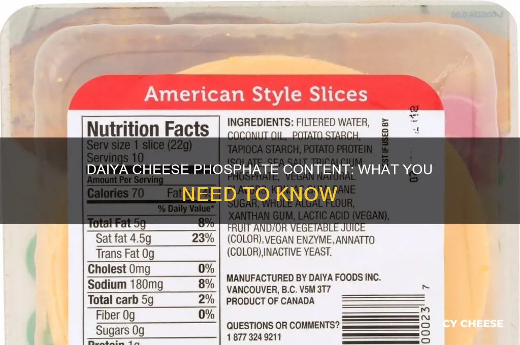 how much phosphate in daiya cheese