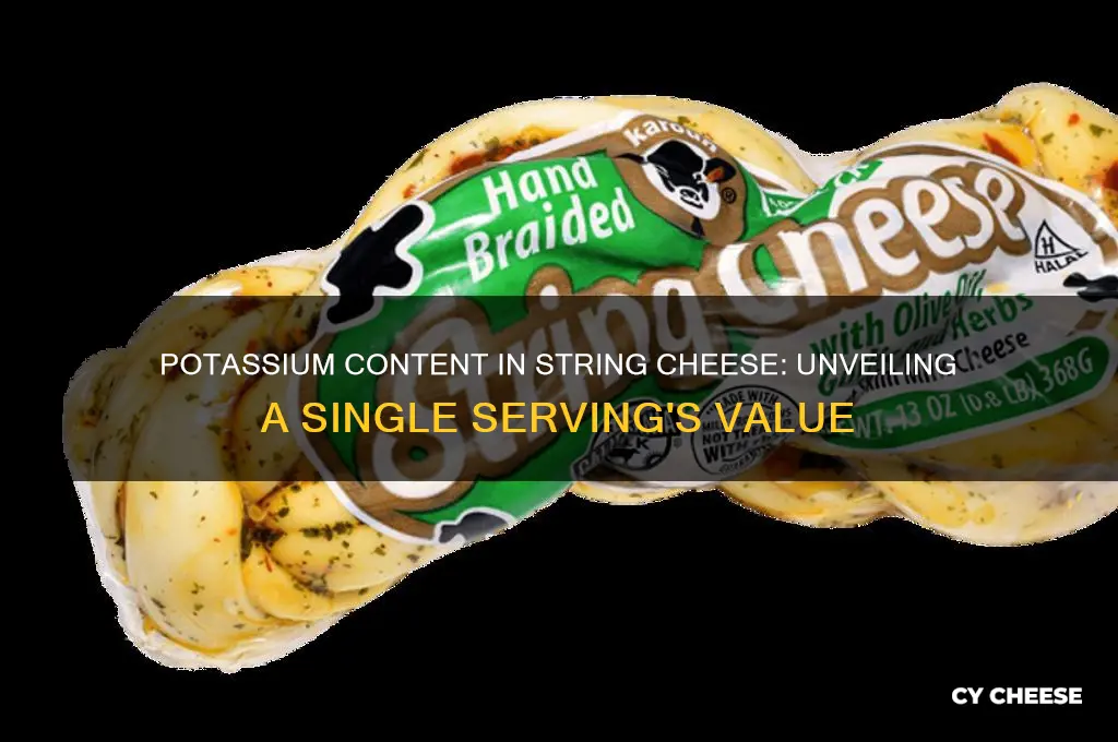 how much potassium in a serving of string cheese