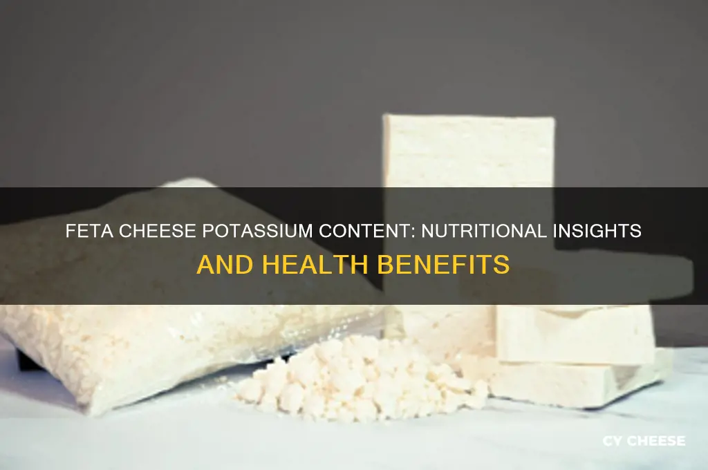 how much potassium in feta cheese
