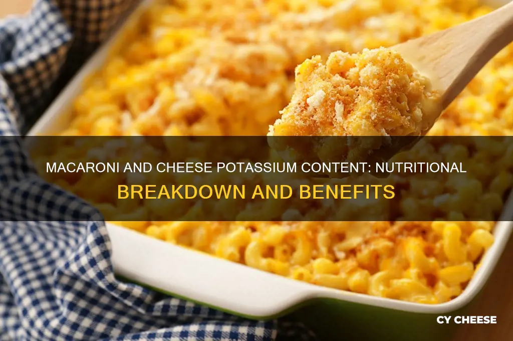 how much potassium in macaroni and cheese