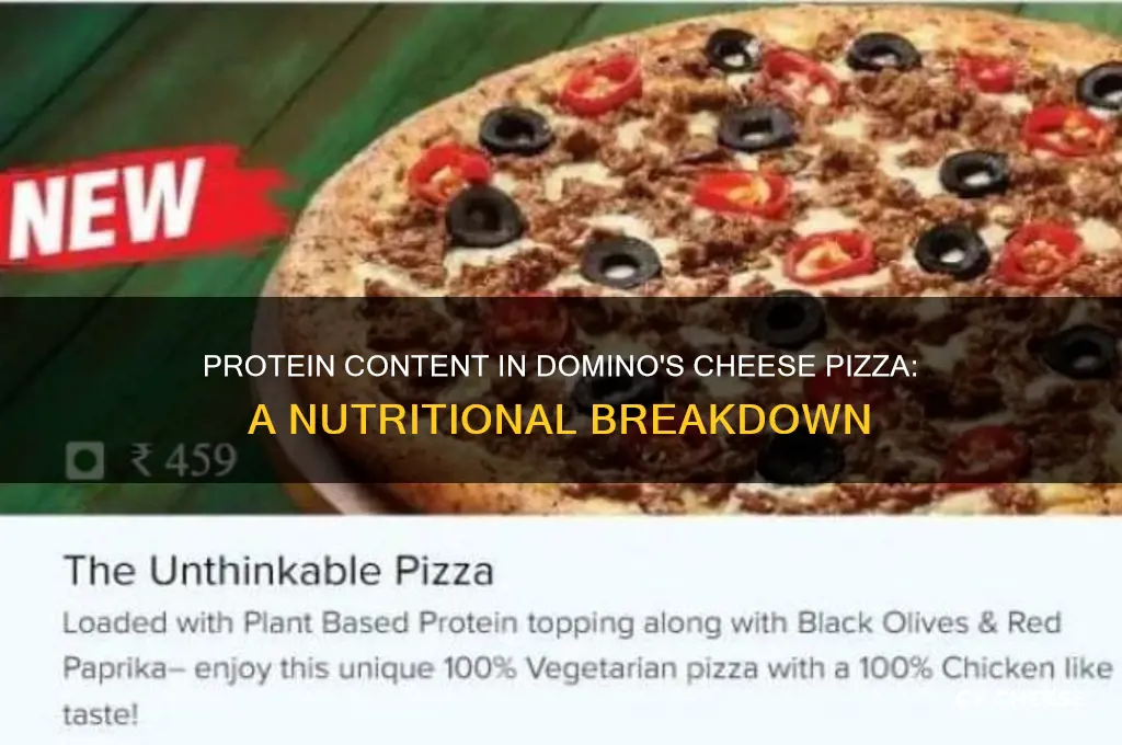 how much protein are in dominos cheese pizza