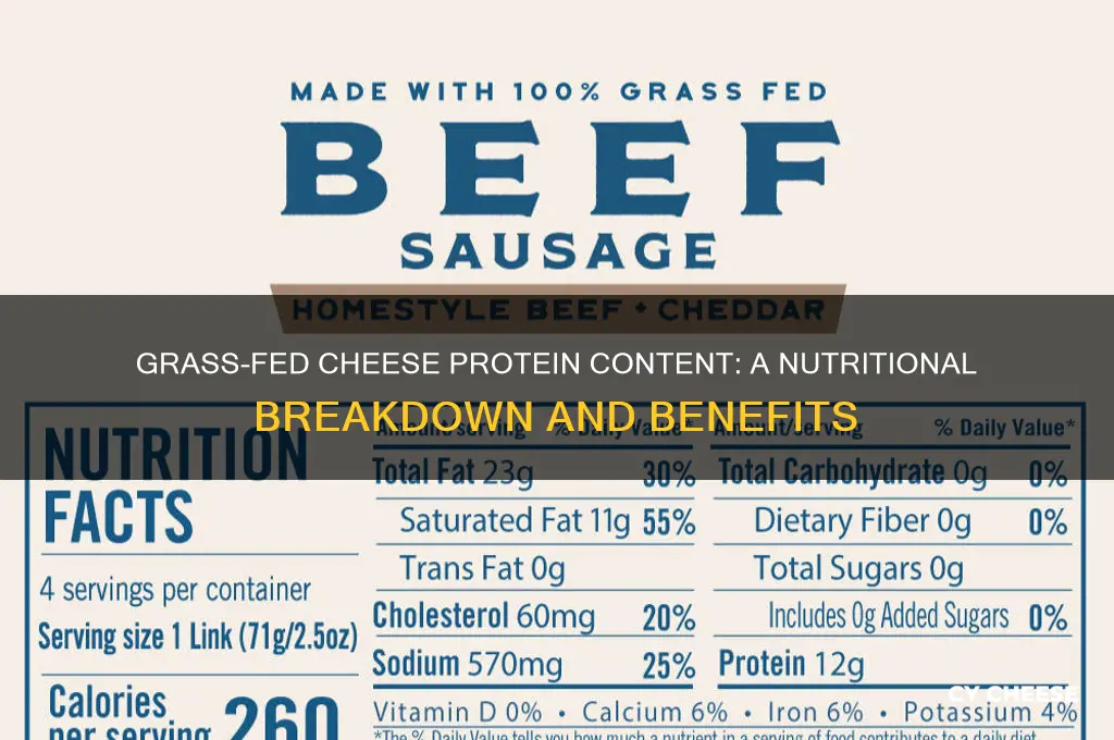 how much protein does grass fed cheese have