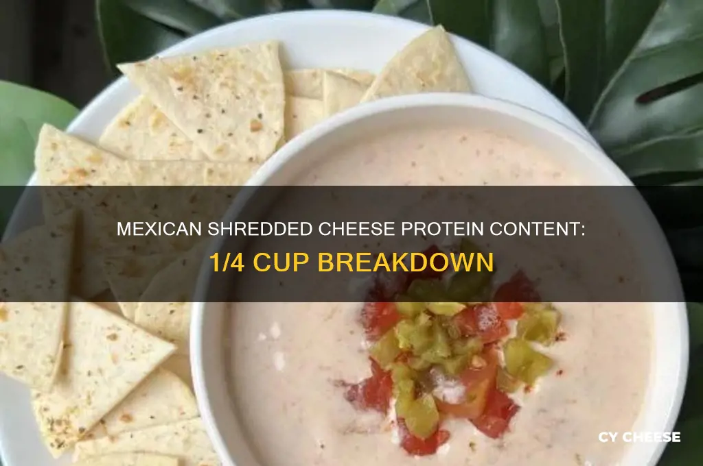 how much protein in 1 4 cup mexican shredded cheese
