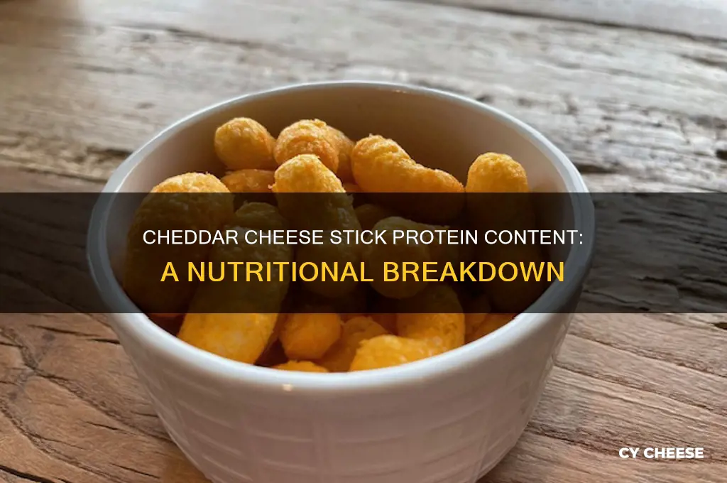 how much protein in cheddar cheese stick