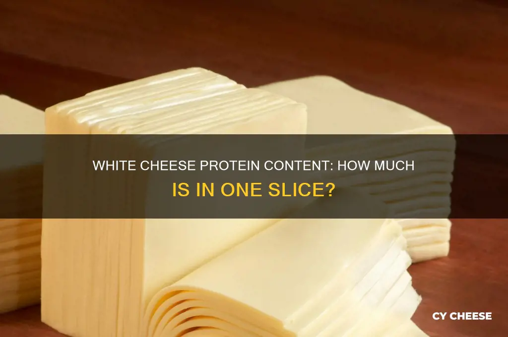 how much protein is in one slice of white cheese