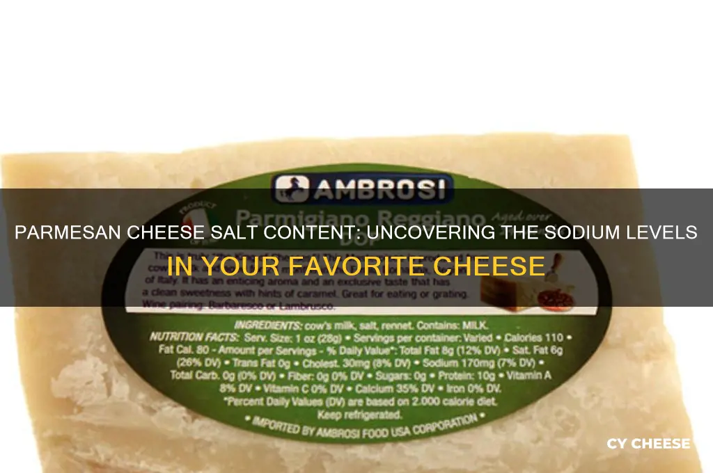 how much salt does parmesan cheese have