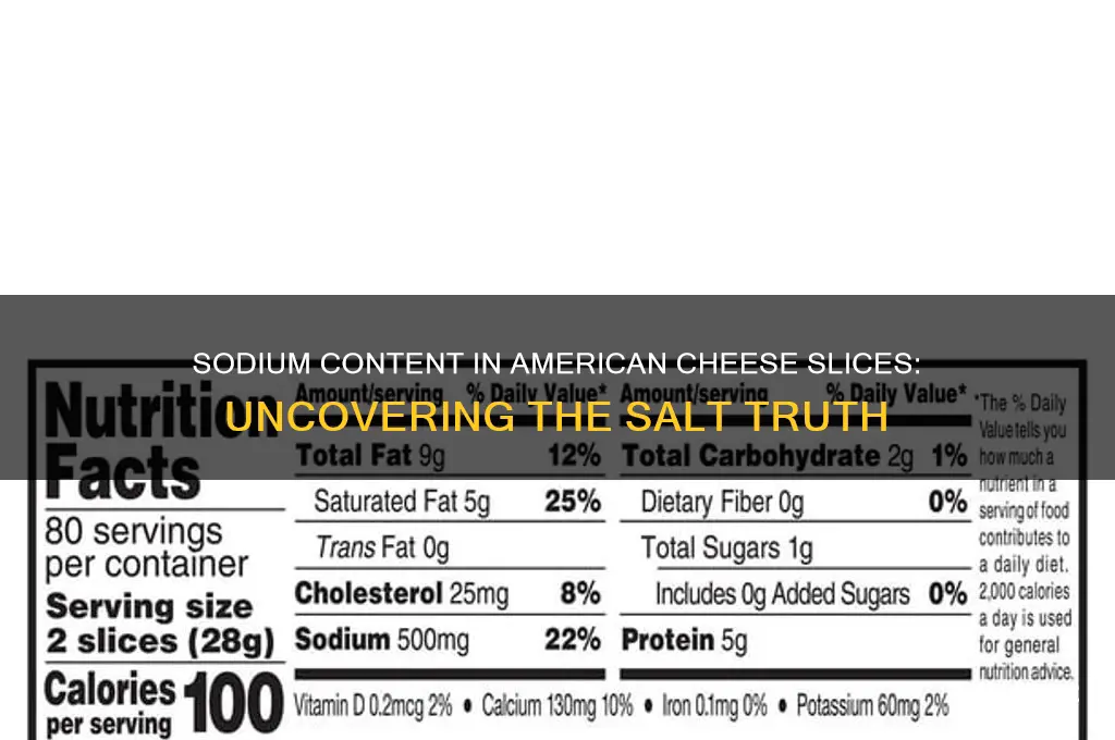 how much salt in a slice of american cheese