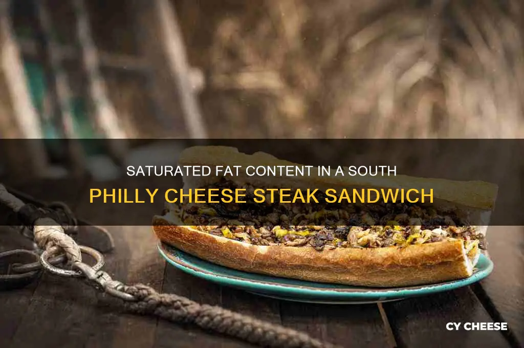 how much saturated fat in south philly cheese steaak sandwich