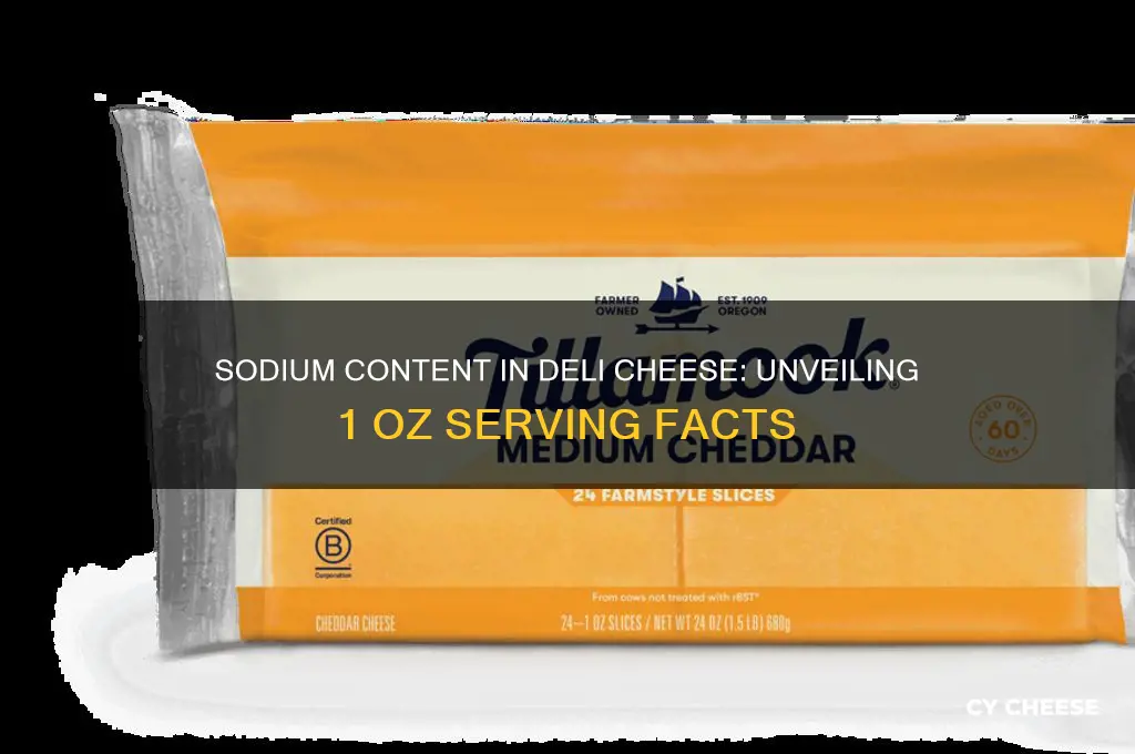 how much sodium does 1 0z of deli cheese have