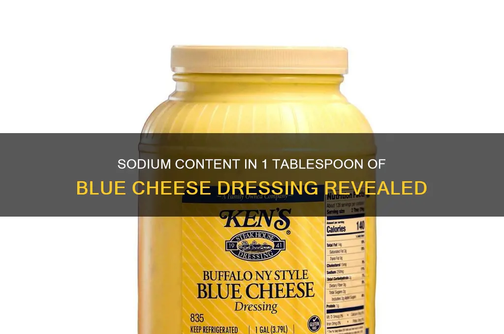 how much sodium in 1 tablespoon of blue cheese dressing