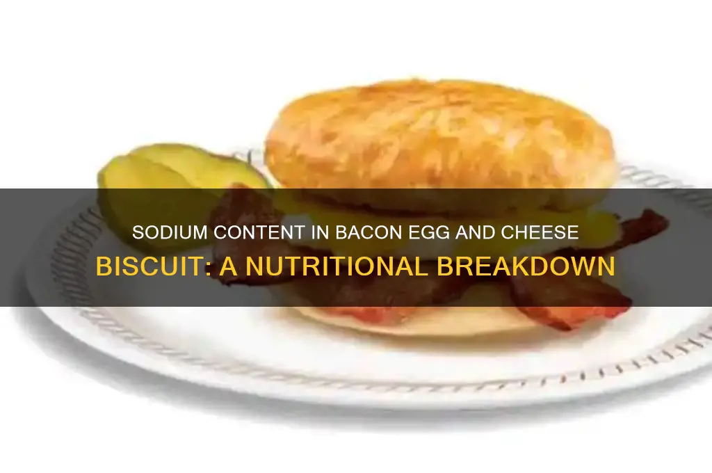 how much sodium in a bacon egg and cheese biscuit