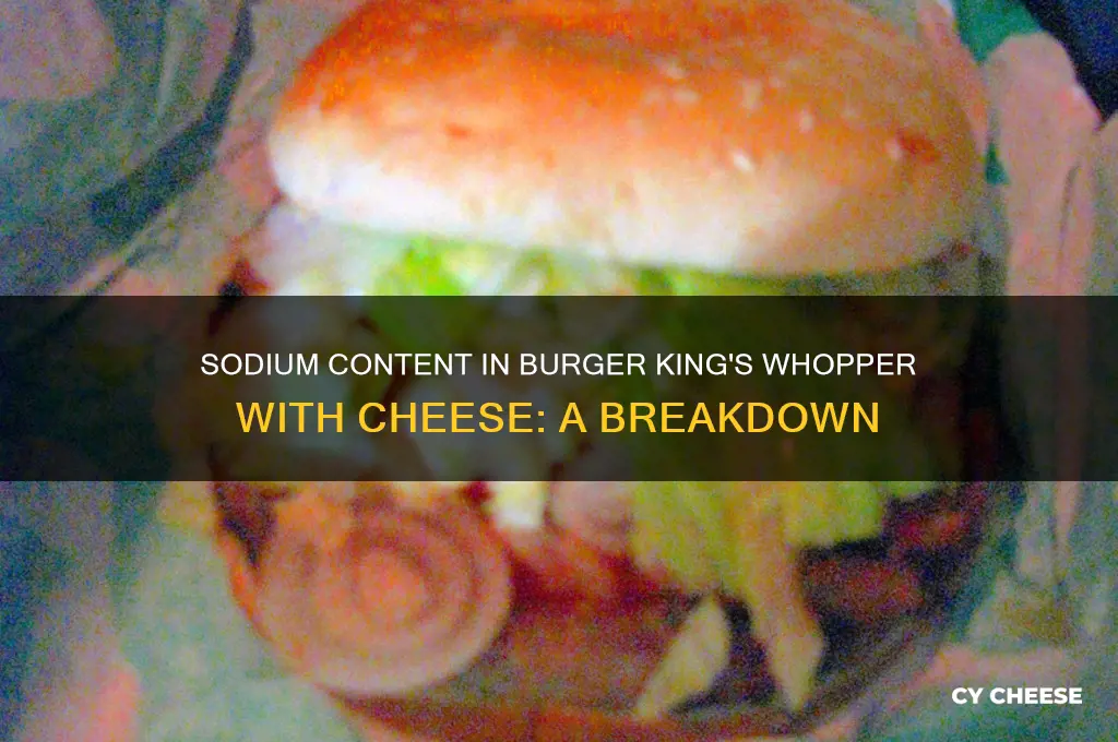how much sodium in a burger king whopper with cheese