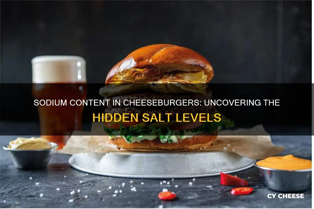 how much sodium in a burger wth cheese