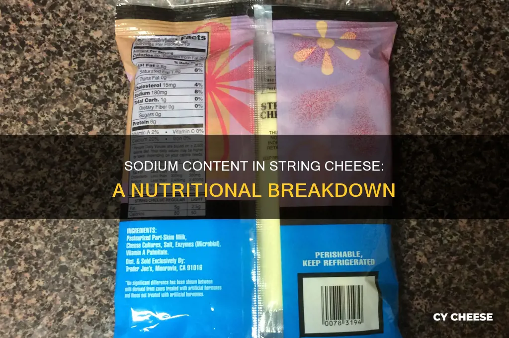 how much sodium in a piece of string cheese