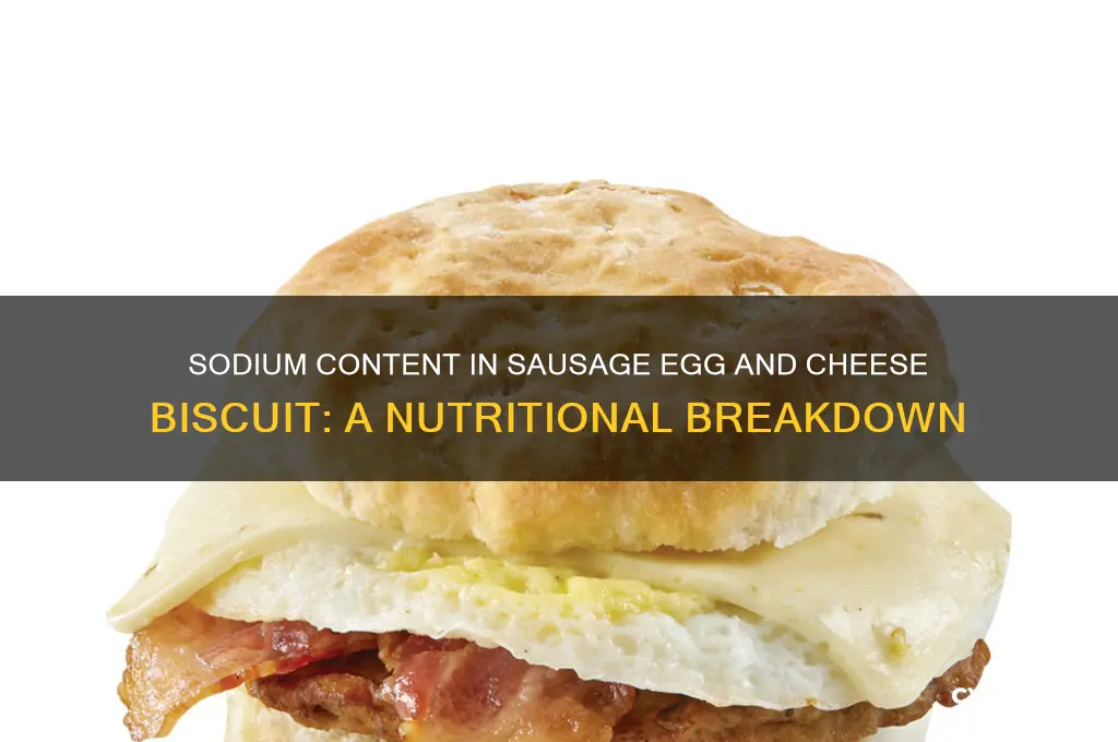 how much sodium in a sausage egg and cheese biscuit