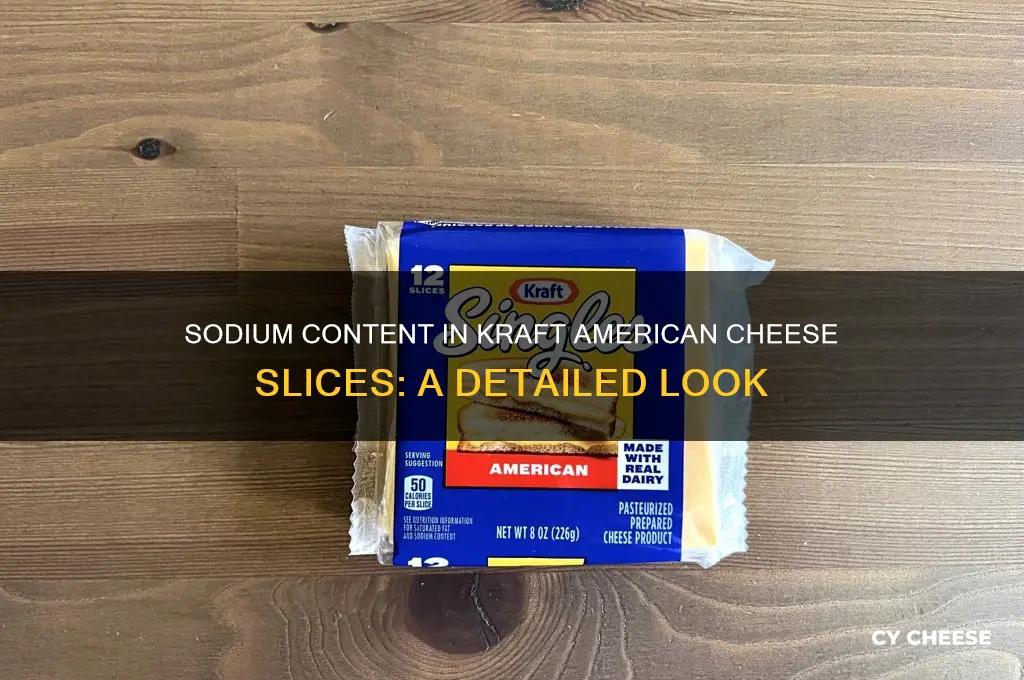 how much sodium in a slice of kraft american cheese