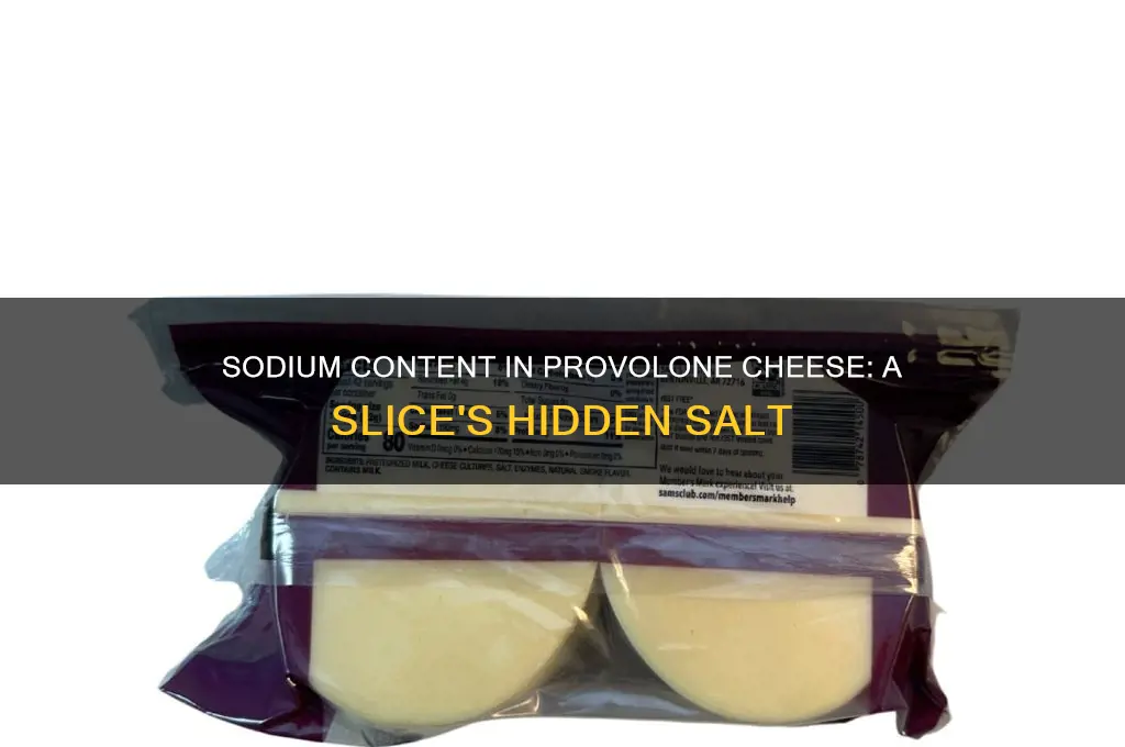 how much sodium in a slice of provolone cheese