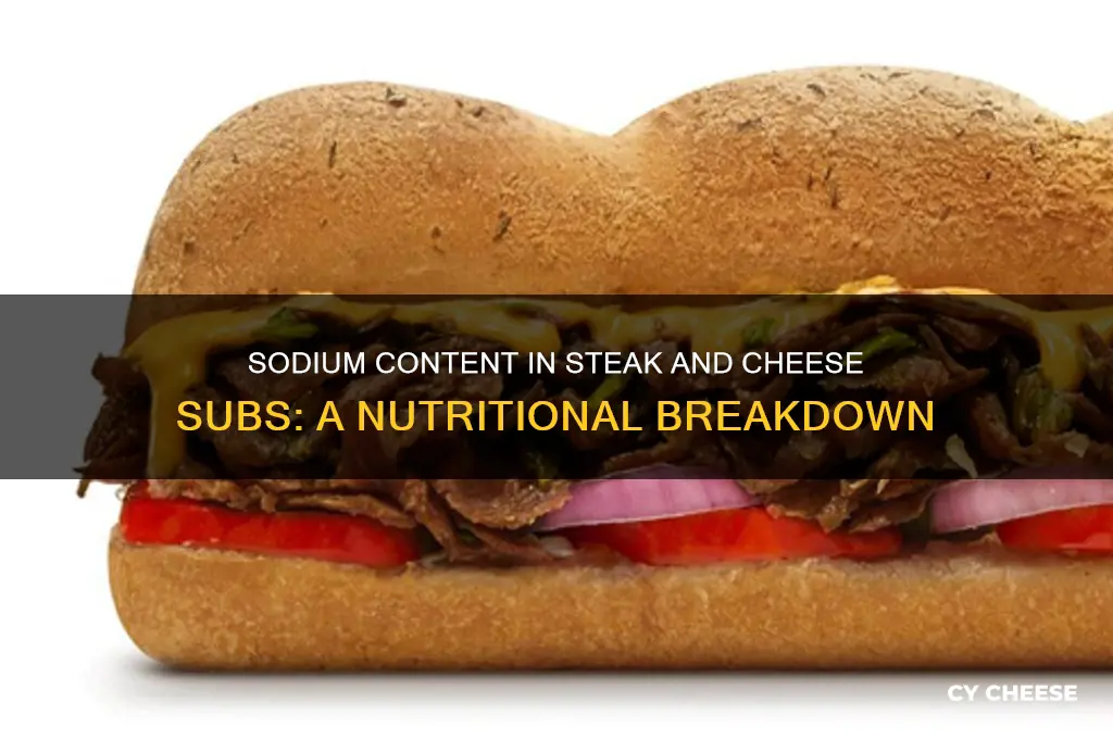 how much sodium in a steak and cheese sub