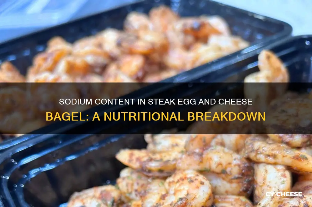 how much sodium in a steak egg and cheese bagel