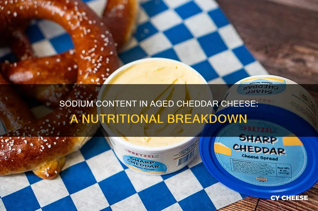 how much sodium in aged cheddar cheese
