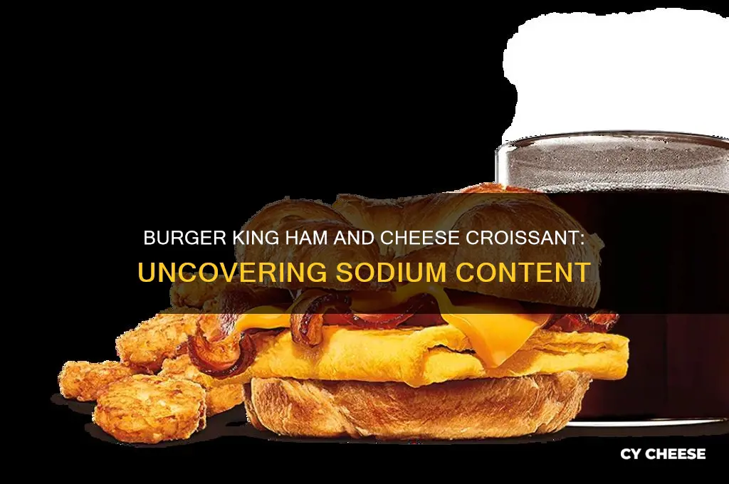 how much sodium in burger king ham and cheese croissant