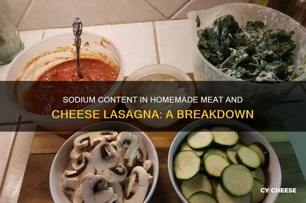 how much sodium in homemade lasagna with meat and cheese