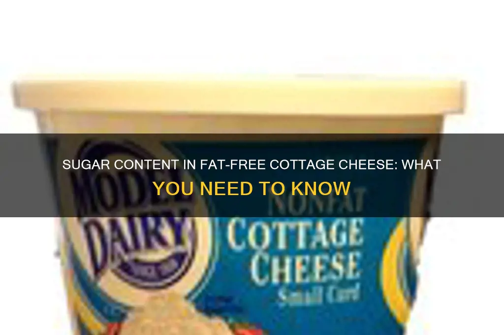 how much sugar in fat free cottage cheese