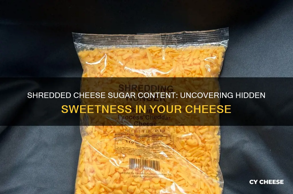 how much sugar in shredded cheese