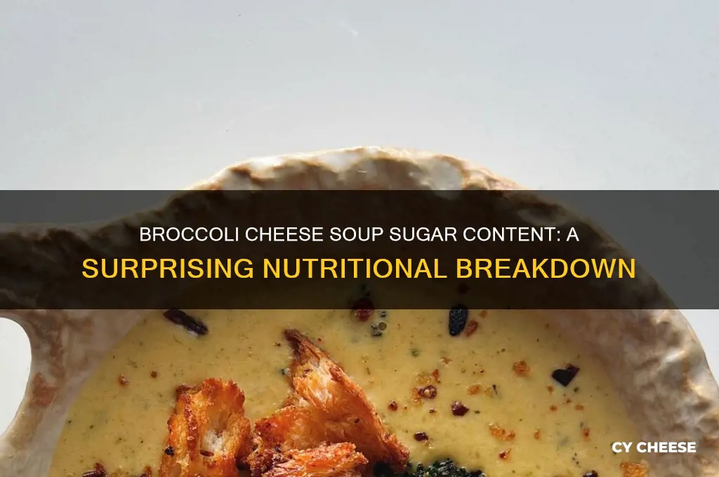 how much sugar is in broccoli cheese soup
