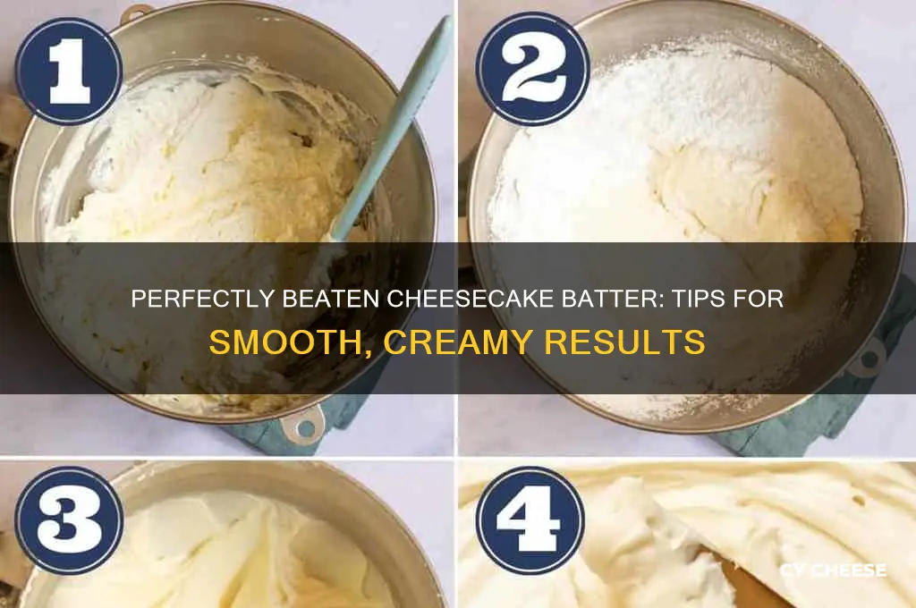 how much to beat cheese cake batter