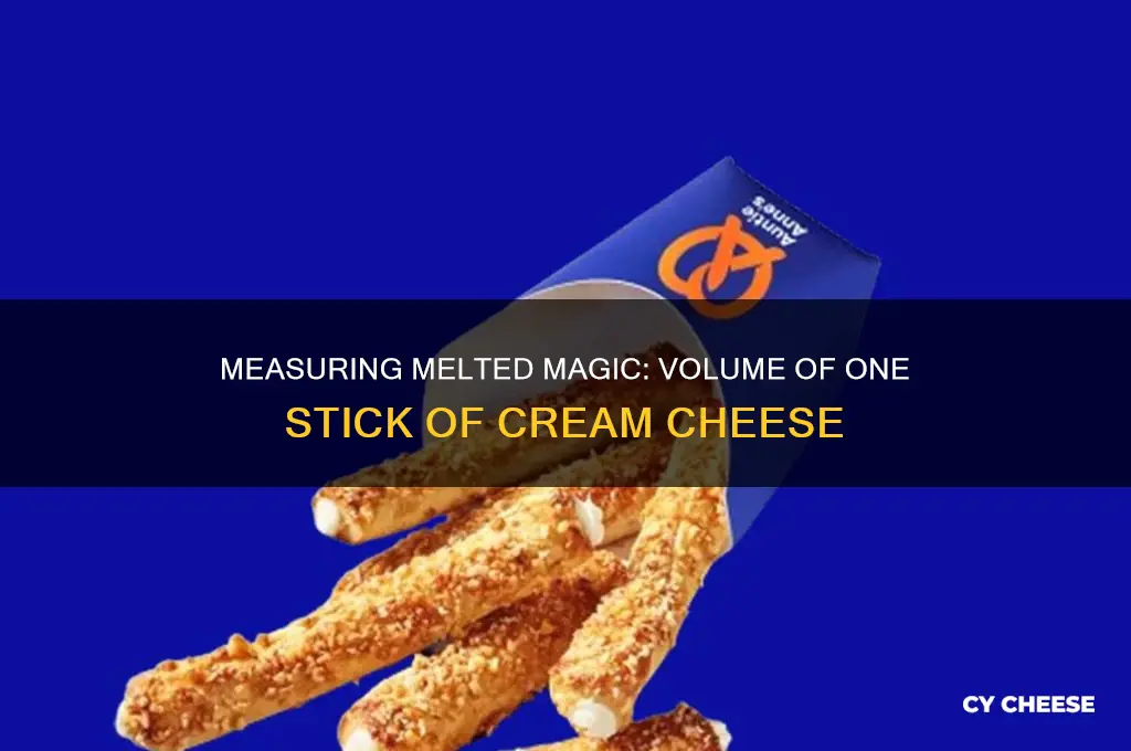 how much volume does one stikc of sreamed cheese