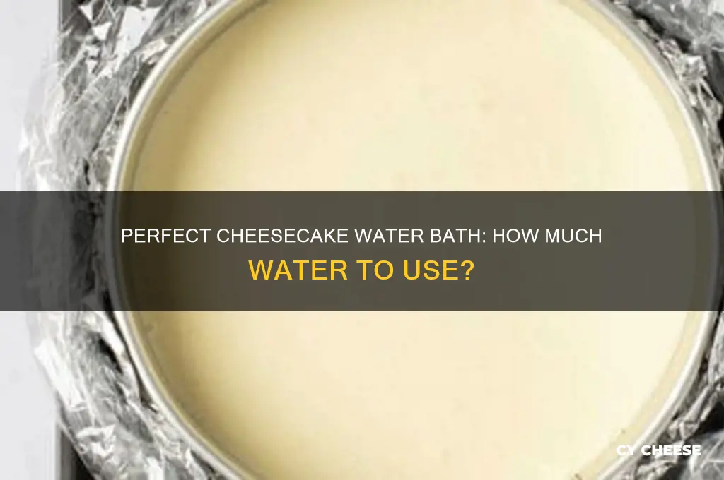 how much water should i place my cheese cake in