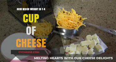 Measuring Cheese: Understanding the Weight of 1/4 Cup Portion