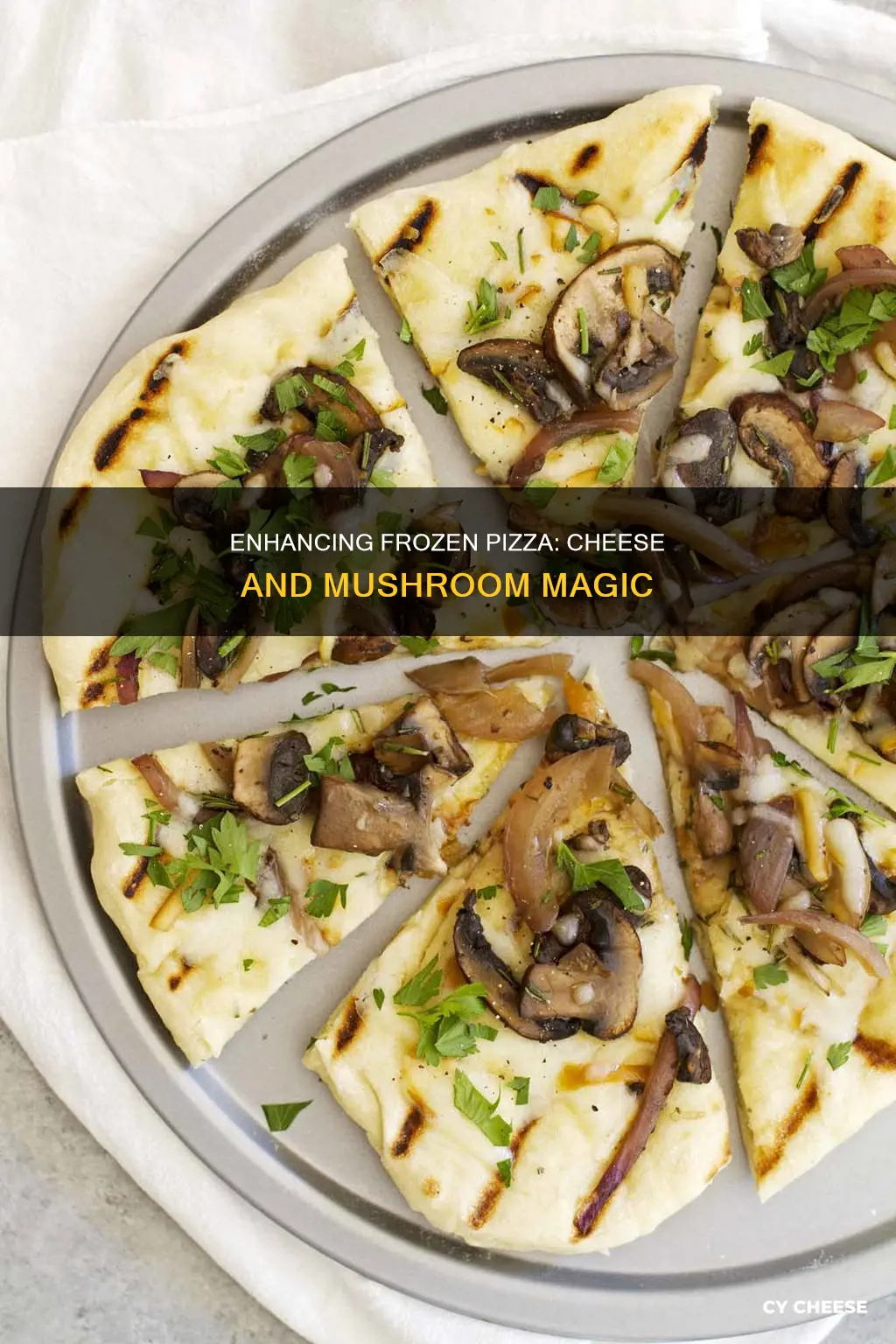 how to add mushrooms and cheese to a frozen pizza