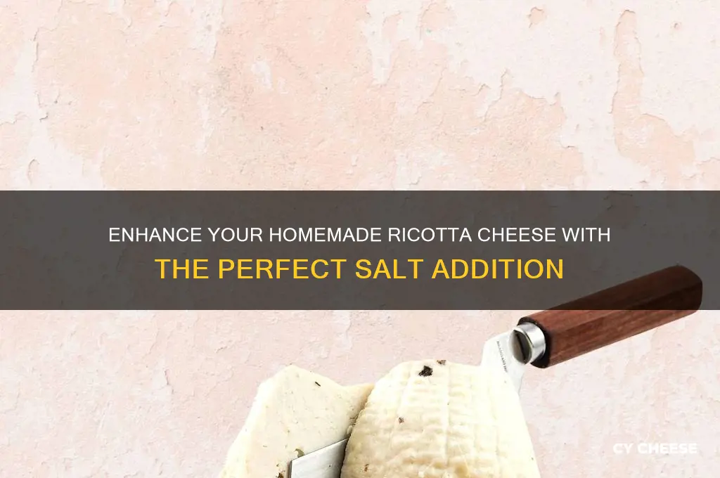 how to add salt to homemade ricotta cheese