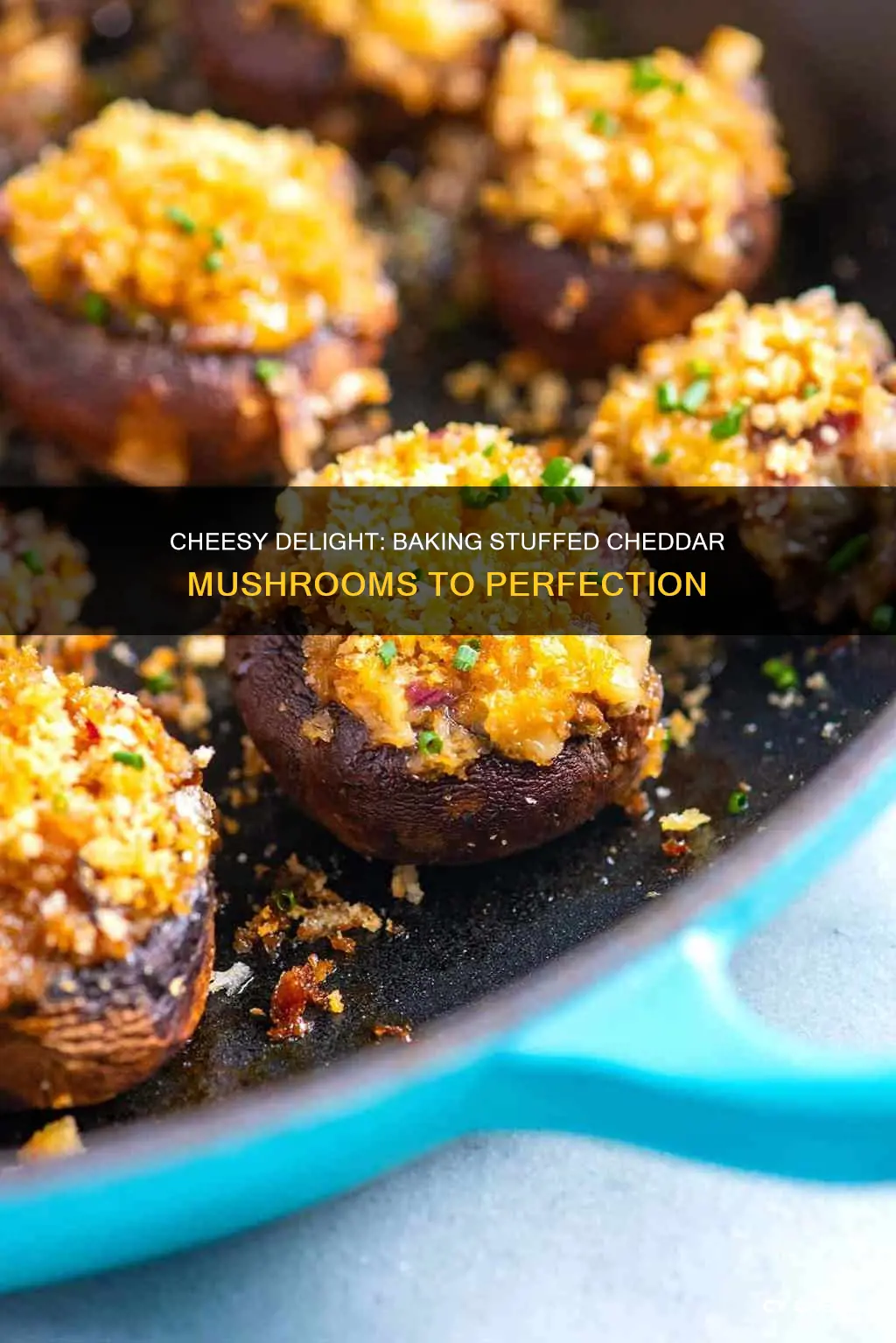 how to bake stuffed cheddar cheese mushrooms