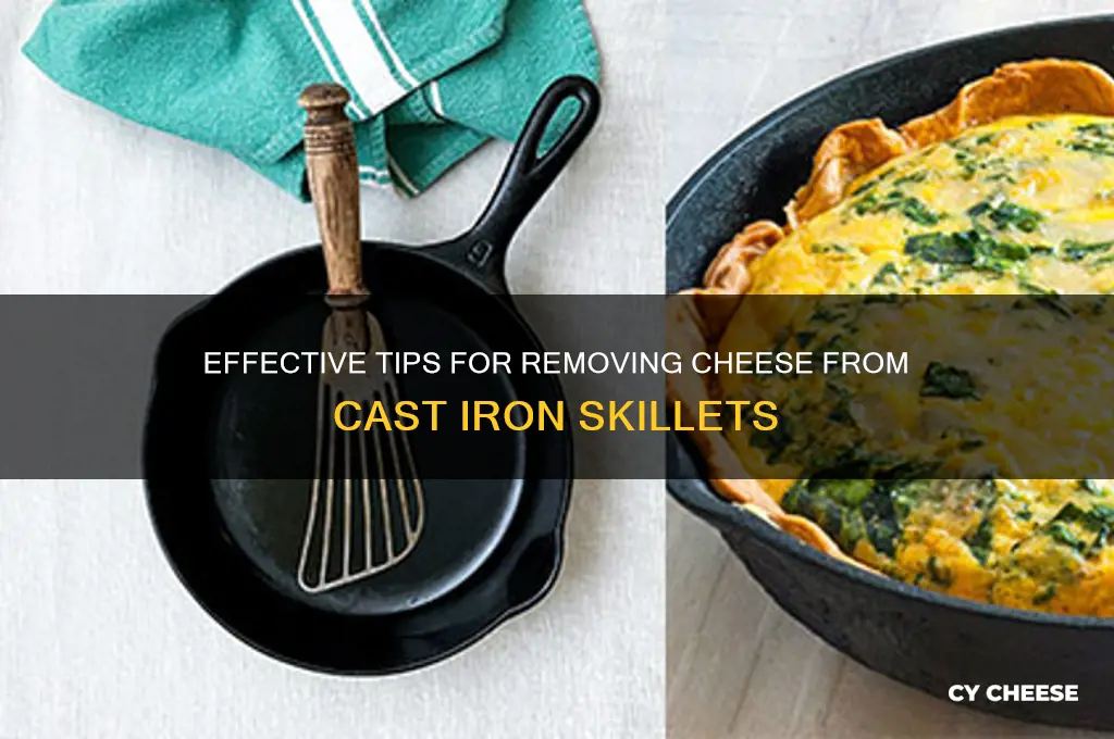 how to clean cheese from cast iron skillet