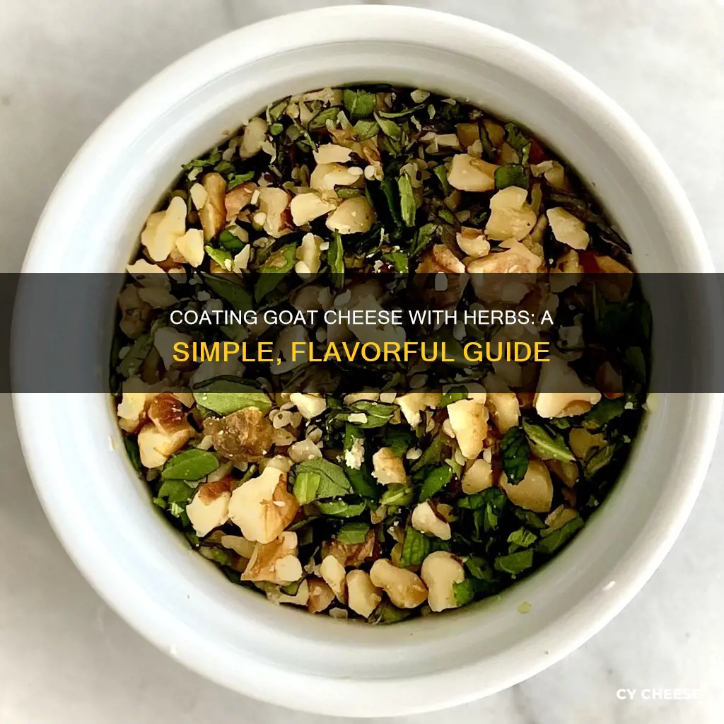 how to coat goat cheese with herbs