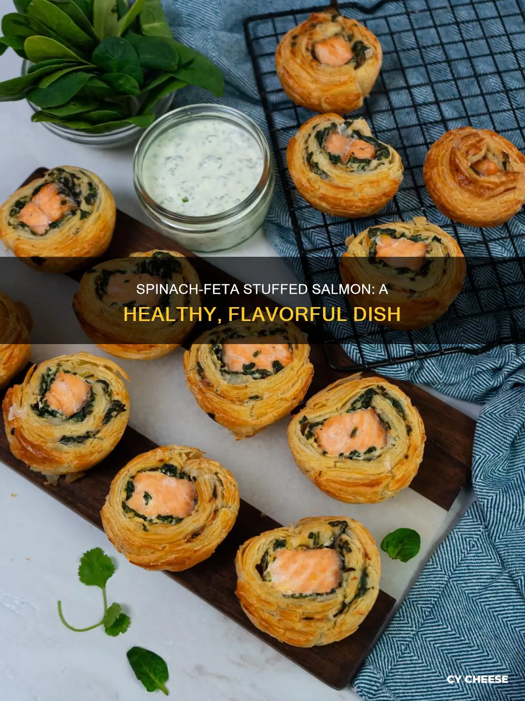 how to cook salmon stuffed with spinach and feta cheese