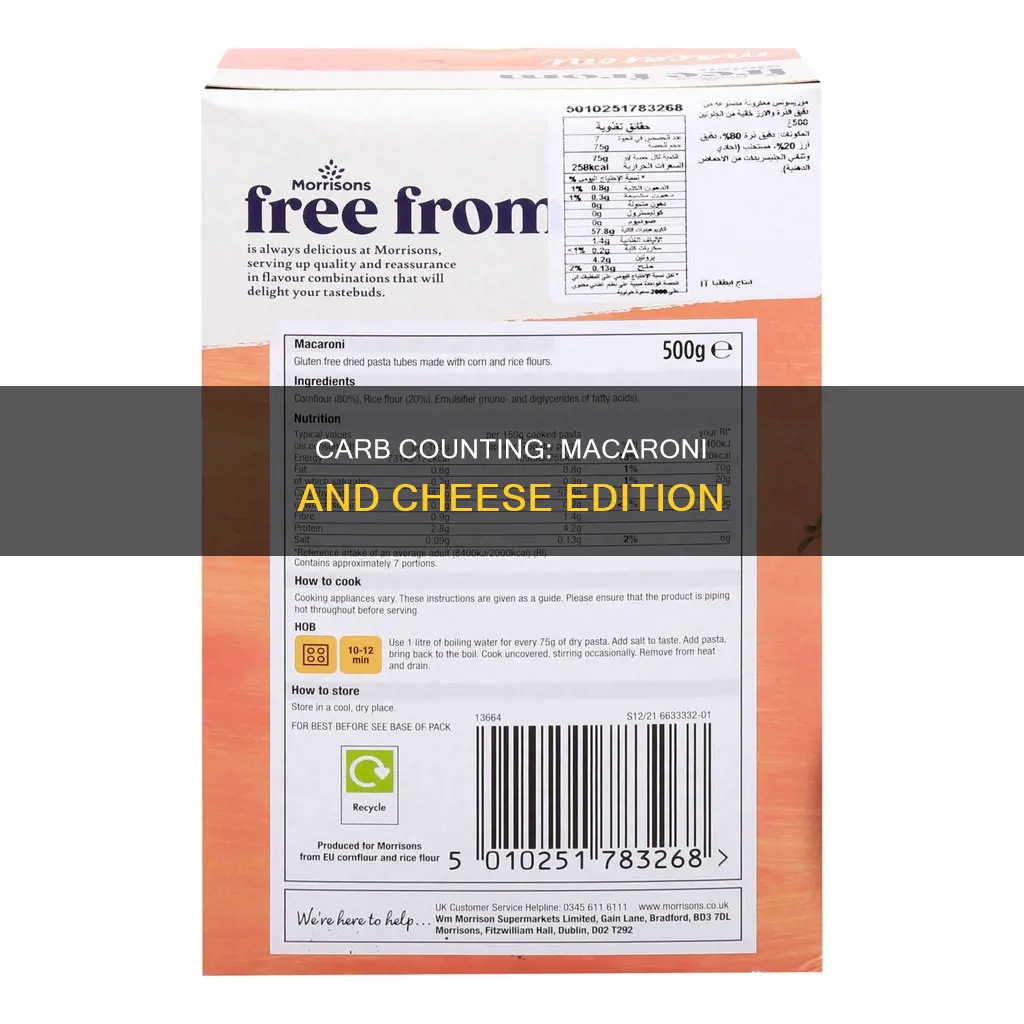 how to count carbs in macaroni and cheese