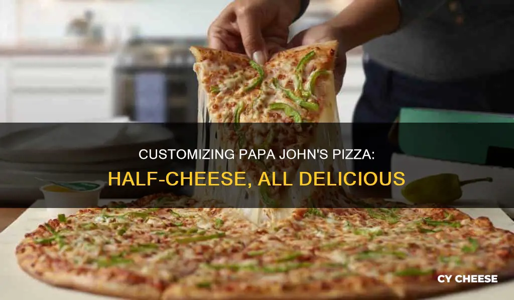how to customize papajohns pizza for hafl cheese