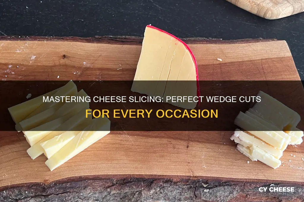 how to cut a wedge of cheese into slices