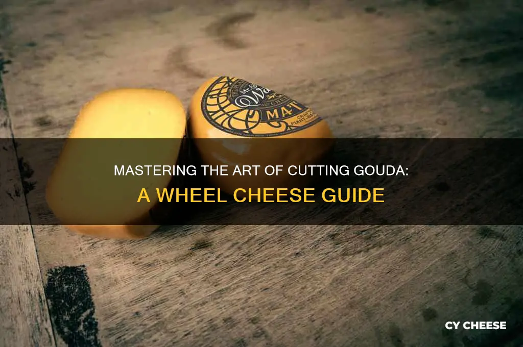 how to cut cheese in a wheel gouda
