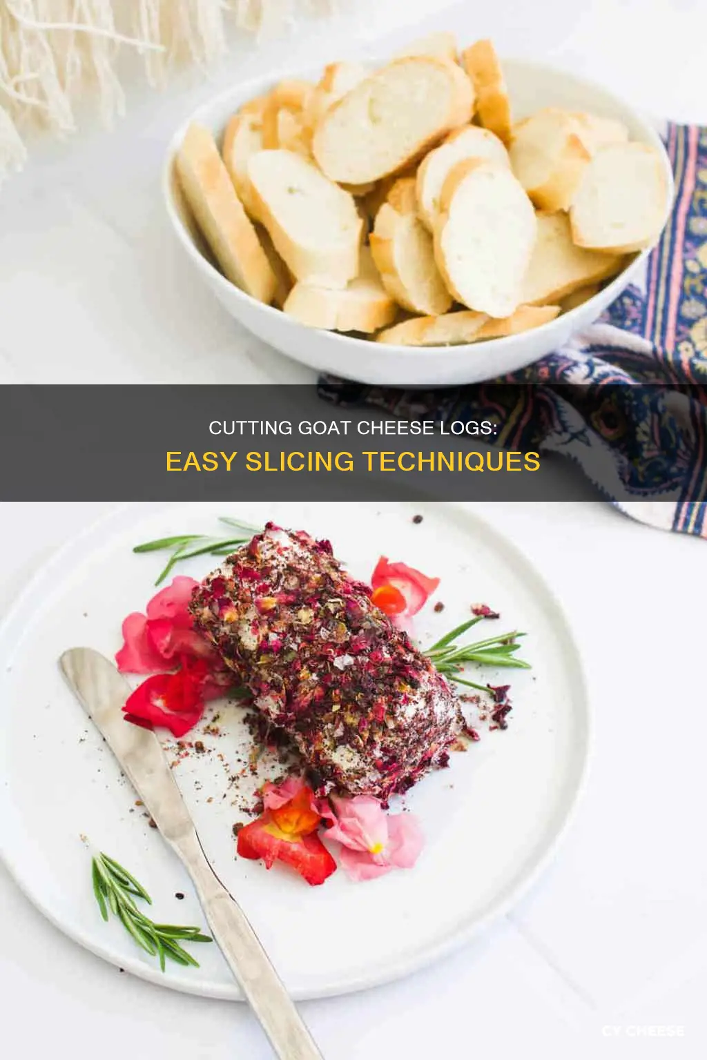 how to cut goat cheese log