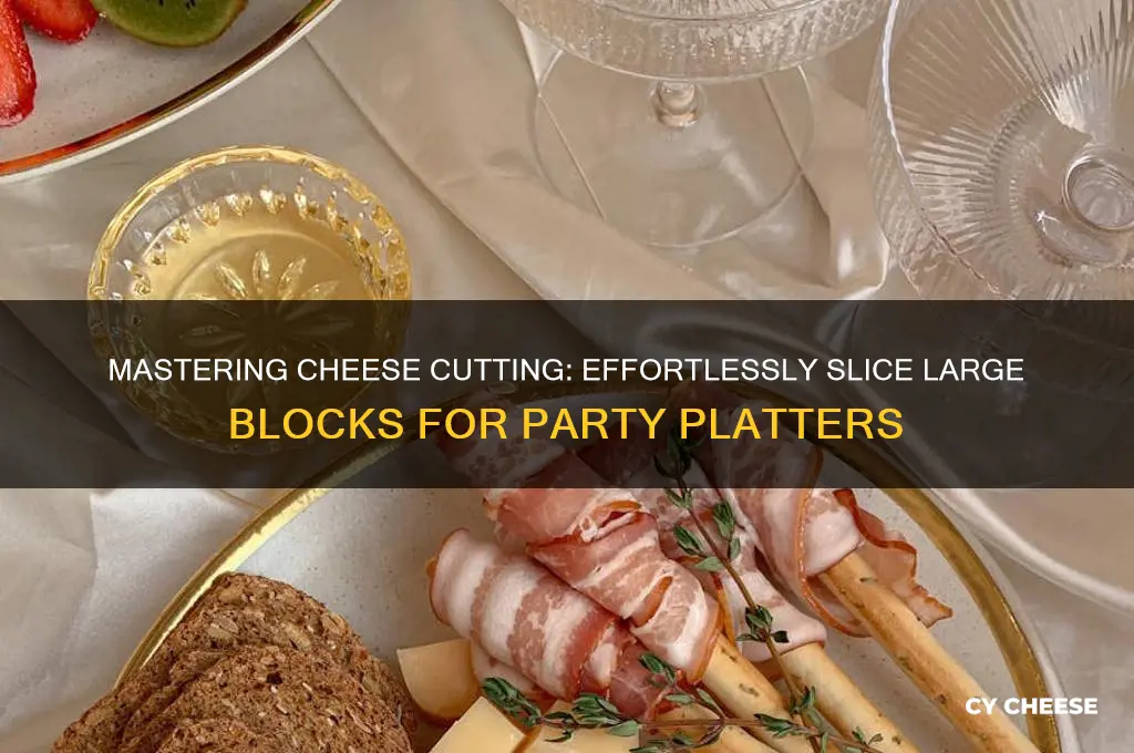 how to cut large blocks of cheese into party slices