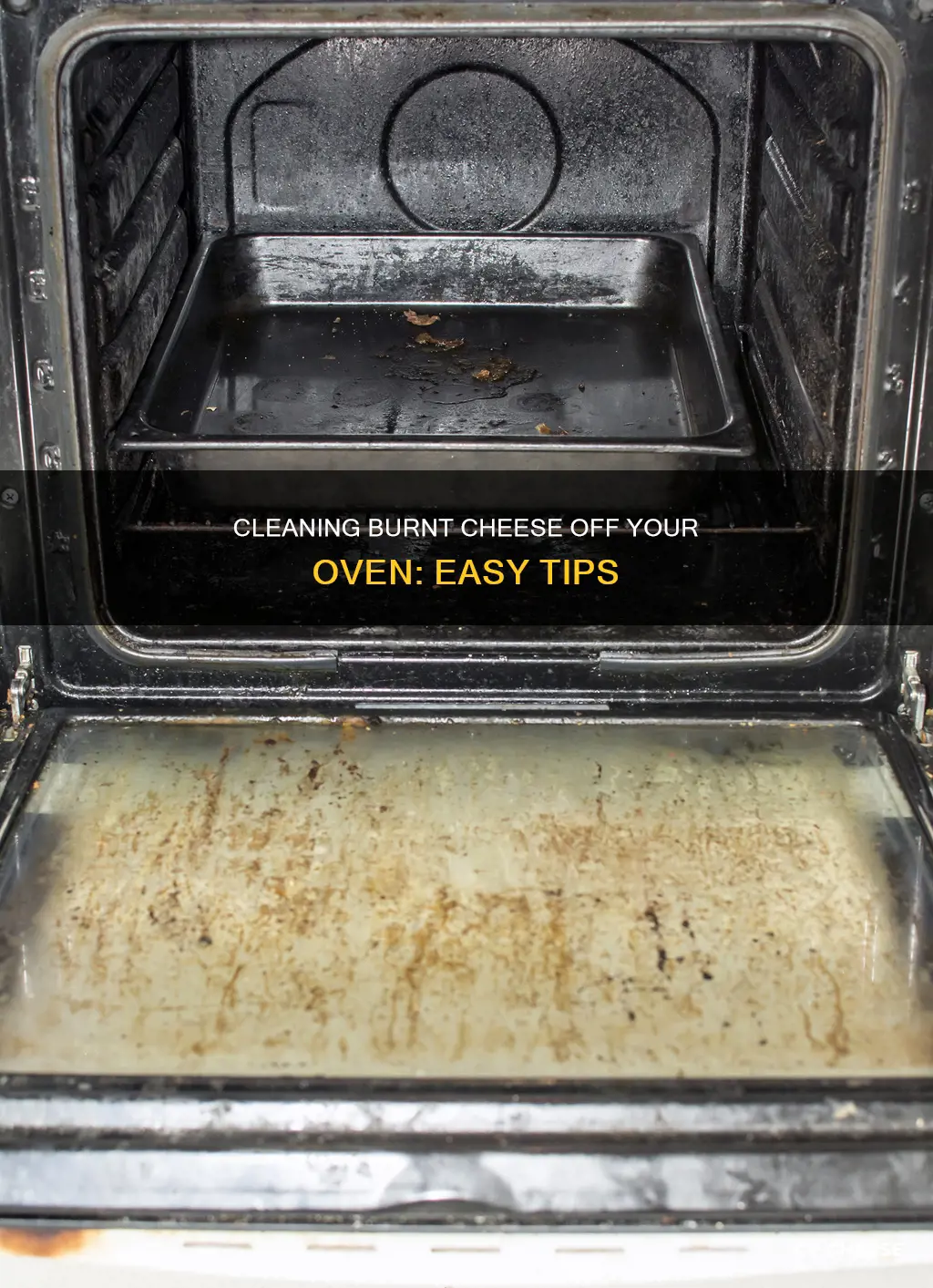 how to get burnt cheese off oven