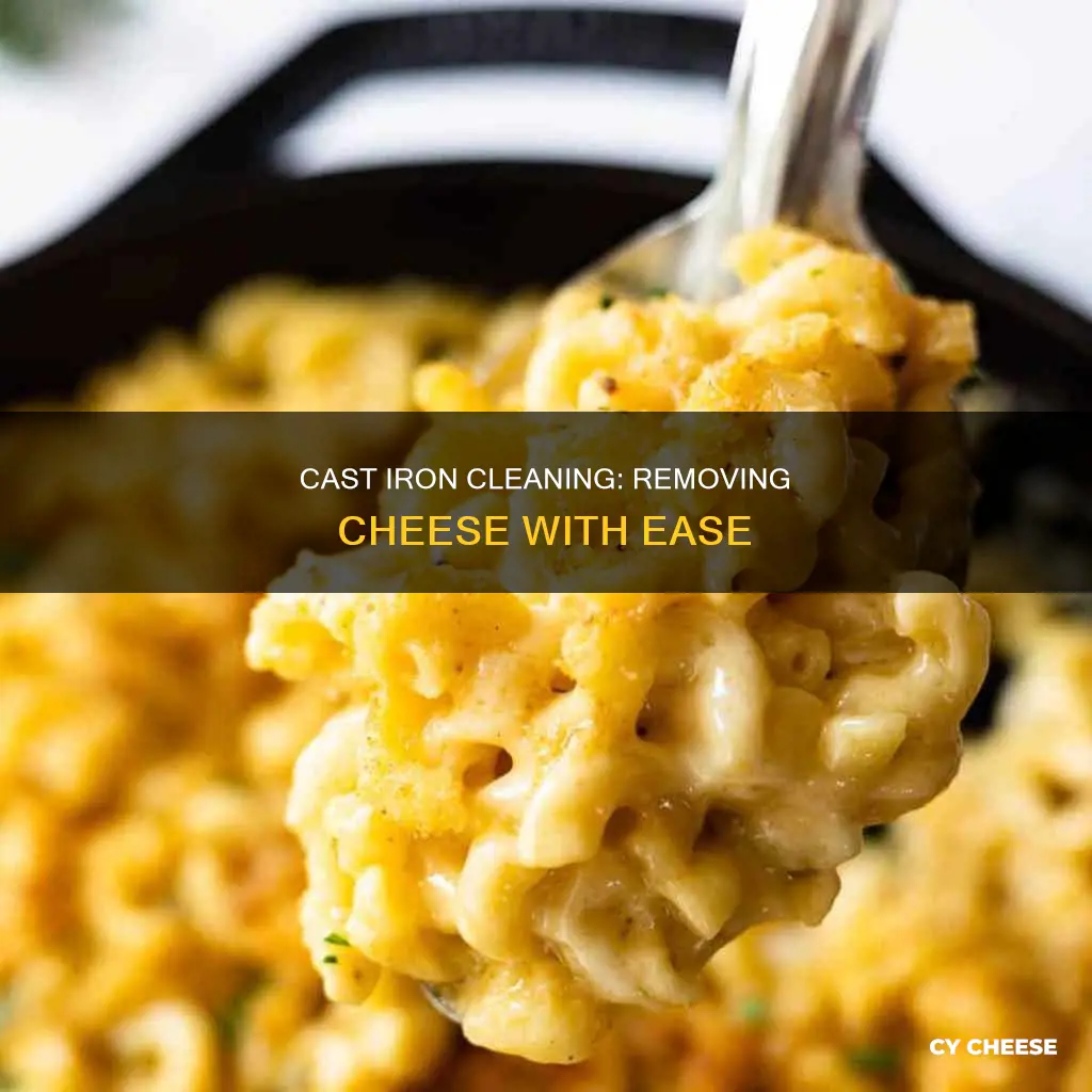 how to get cheese out of cast iron