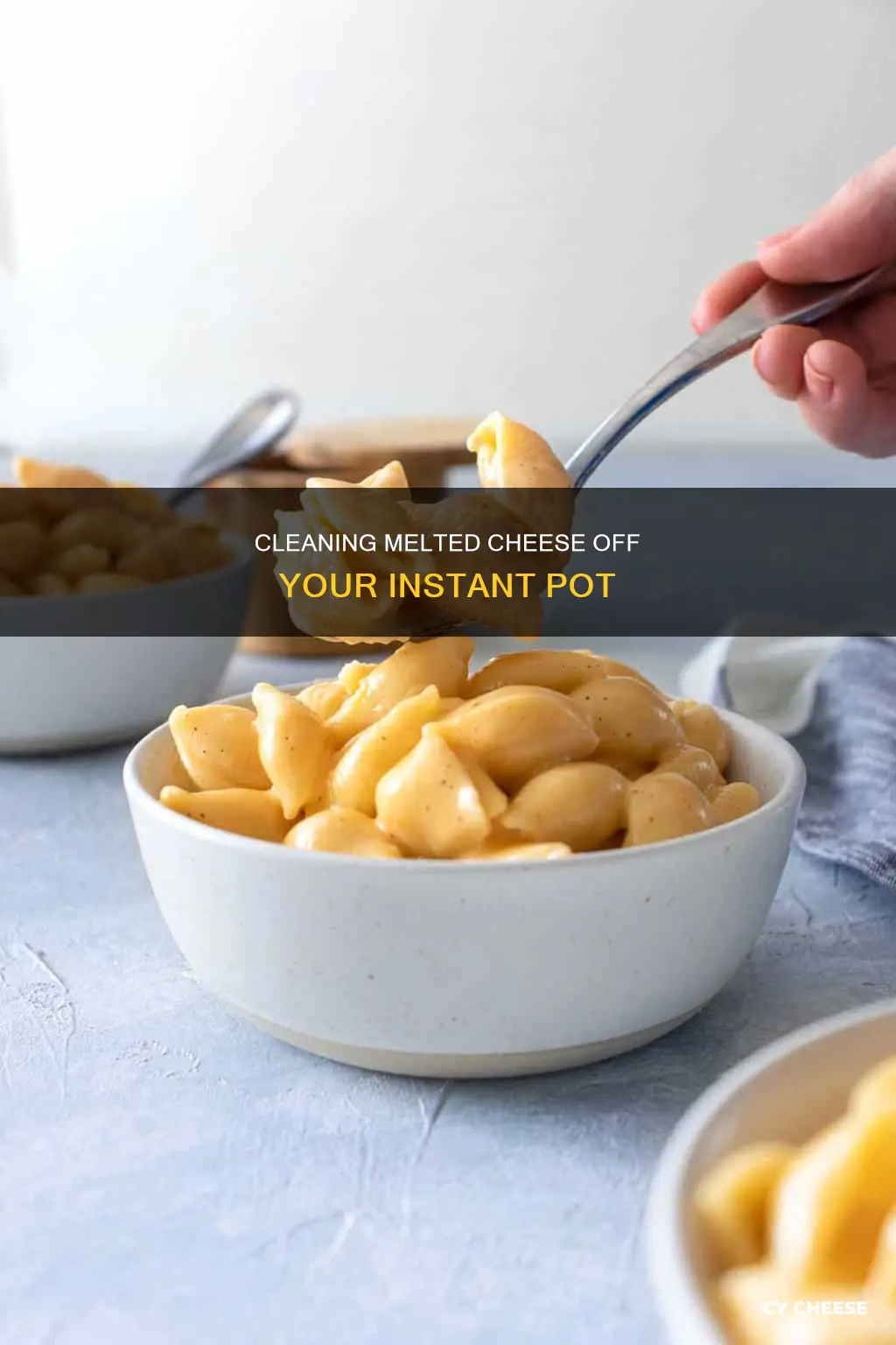 how to get melted cheese off of my instant pot